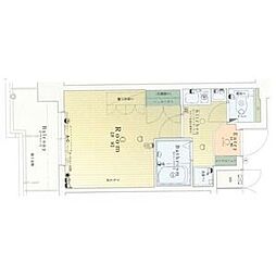 ラナップスクエア天満プライム 9階1Kの間取り