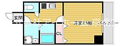 Canal天満橋 8階1Kの間取り