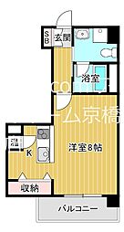 デイグラン鶴見 3階1Kの間取り