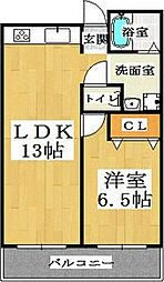 JMRレジデンス新大阪（旧メロディハイム新大阪） 7階1LDKの間取り