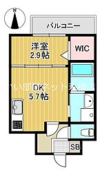 AILE放出 4階1DKの間取り