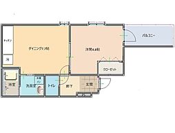 メゾンドリラ 1DKの間取図画像