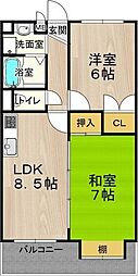 ブランドール・M3 2LDKの間取図画像