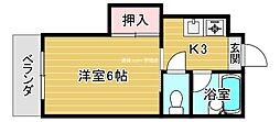 東洋プラザ桜の宮 1Kの間取図画像
