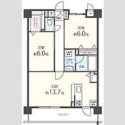 ゲートレジデンス鶴見緑地 2LDKの間取図画像