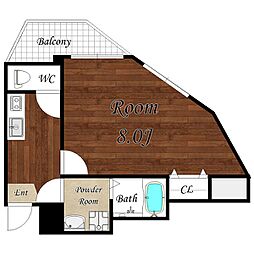 SUNPLAZA清水駅前 1Kの間取図画像