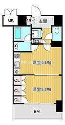セイワパレス京橋コルティーレ 1DKの間取図画像