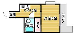 東洋プラザ蒲生 1Kの間取図画像