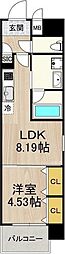 レオングラン本町橋 1LDKの間取図画像