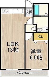 JMRレジデンス新大阪 1LDKの間取図画像