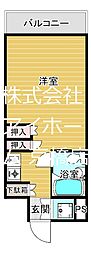 日興パレス都島 1Kの間取図画像