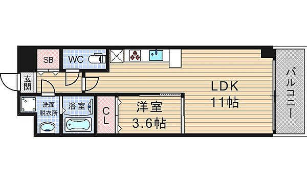 ポローニア立花通り ｜大阪府大阪市西区南堀江1丁目(賃貸マンション1LDK・5階・36.50㎡)の写真 その2