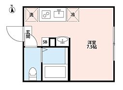 heim-HAPPYLAND ワンルームの間取図画像