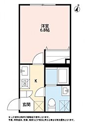 ユズル長町 1Kの間取図画像