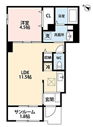 丹波篠山市大沢アパート 1LDKの間取図画像