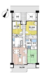 ウッドパークちはら台B棟 3LDKの間取図画像