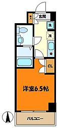 東急目黒線 元住吉駅 徒歩15分の賃貸マンション 3階1Kの間取り