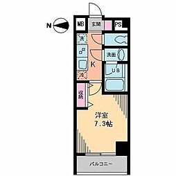 パロス・コート 1Kの間取図画像