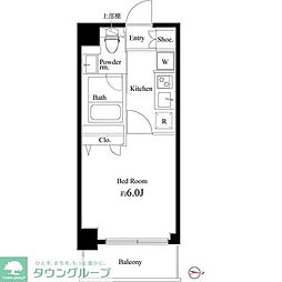 コートブランシェ 1Kの間取図画像