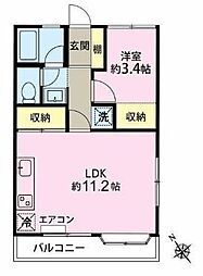 キクラス元住吉 1LDKの間取図画像