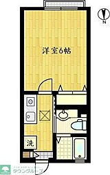 レジデンスクリスタル 1Kの間取図画像