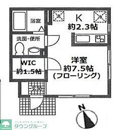 エスポワール住吉A 1Kの間取図画像