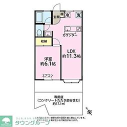 キクラス元住吉 1LDKの間取図画像