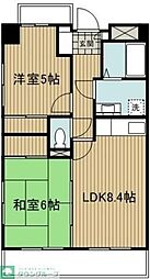 カルムハウス 2DKの間取図画像