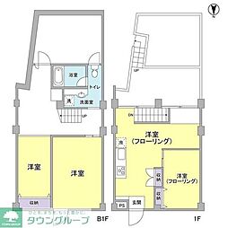 元住吉アートフラッツ 2SLDKの間取図画像