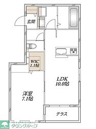 GREEN LEAF 1LDKの間取図画像