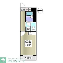 アレグレットフレール ワンルームの間取図画像