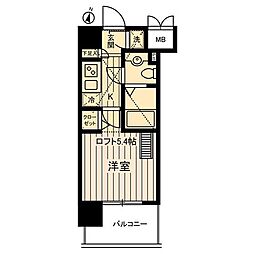 ヴェルステージ川崎 1Kの間取図画像
