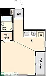 シャトレーヌ南加瀬 ワンルームの間取図画像