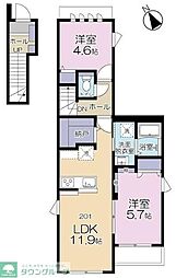 (仮称)幸区塚越3丁目PJ 2LDKの間取図画像