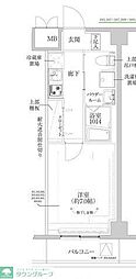 RELUXIA武蔵中原II 1Kの間取図画像