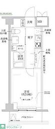 RELUXIA武蔵中原II 1Kの間取図画像