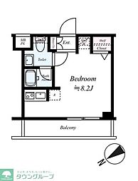 ARCOBALENO KAWASAKI WEST ワンルームの間取図画像