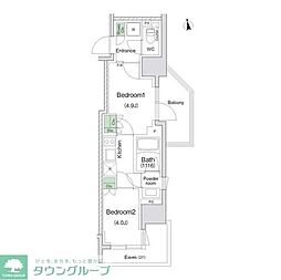 川崎市川崎区東田町マンション 2Kの間取図画像
