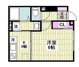 カサグランデ大門2 1Kの間取図画像
