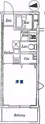 グレイスコート武蔵小杉 1Kの間取図画像