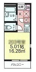 サンシーロ鶴見A ワンルームの間取図画像