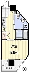 プロスペクト武蔵新城 ワンルームの間取図画像