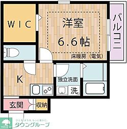 リュミエールI 1Kの間取図画像