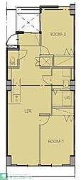 鹿島田ハウス 2LDKの間取図画像