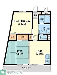 新川崎貳阡 1SDKの間取図画像