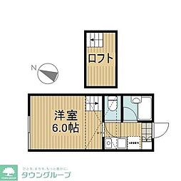 ReDEAL浜川崎 1Kの間取図画像