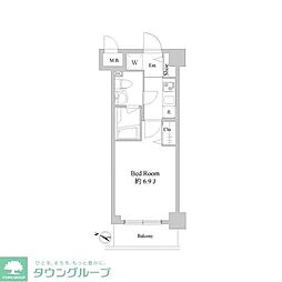 ドゥーエ新川崎 1Kの間取図画像