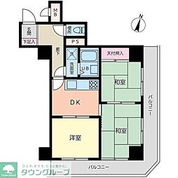 ライオンズマンション生麦第2 3DKの間取図画像