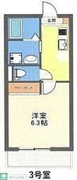 プレシャス生麦 1Kの間取図画像