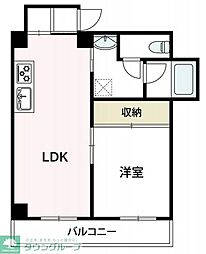 小杉パインハイツ 1LDKの間取図画像